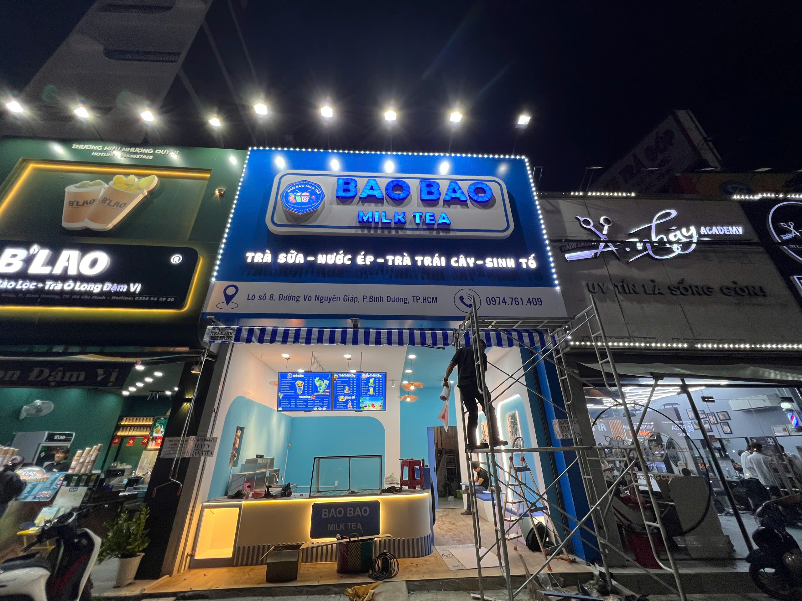 Thiết kế thi công nội thất trọn gói quán trà sữa
